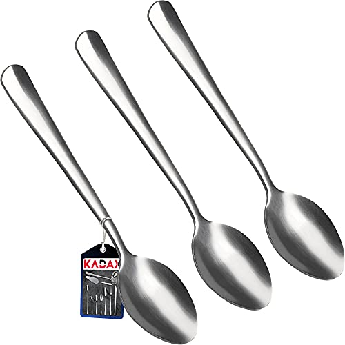 KADAX Juego de 3 cucharillas de té de acero inoxidable minimalista, cucharillas de café, cucharas de postre, cucharillas de té, cucharillas de café universales (12 cm, plateadas)