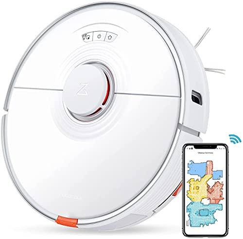 roborock Robot aspirapolvere S7, con aspirazione 2500 Pa, pulizia sonica, riconoscimento tappeto ad ultrasuoni (bianco)
