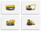 Hambient Poster Kinderzimmer - Bilder Babyzimmer Deko, Junge, Mädchen - Wandbilder, Kinderposter, Dekoration - 6er Bild Set (21 x 30 cm - Ohne Rahmen, Auto Transporter LKW)