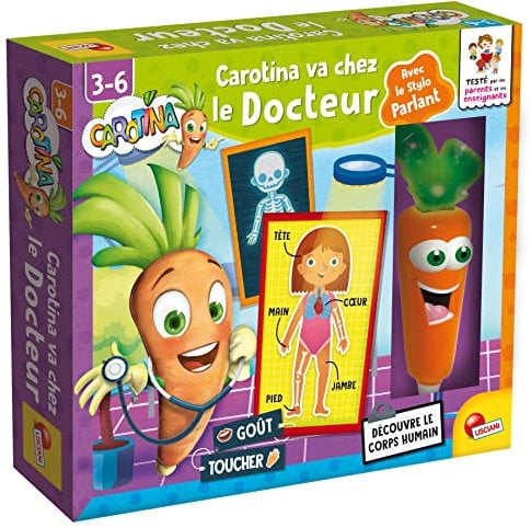 LiscianigiochiLisiciani - Carotina va chez le Docteur - Stylo Parlant Et Lumineux - Jeu Educatif - Découvre Le Corps Humain - Pour Enfants de 3 à 6 ans - Carotina