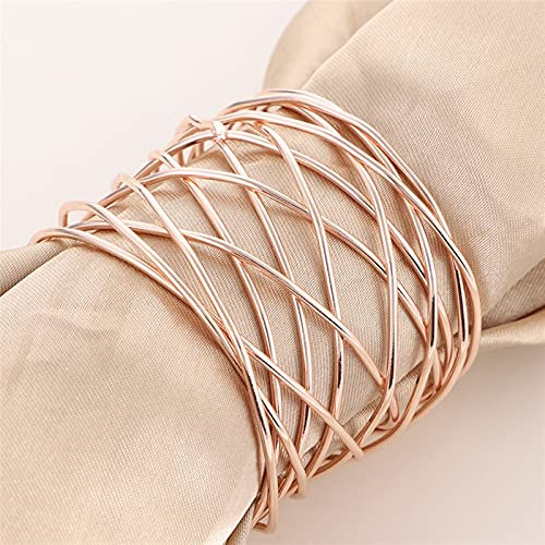 porte serviette 5pcs Hôtel Serviette Anneau doré et argent Bague de maille Bague Bague Bague Métal Bague Table De Nuide Decoration de mariage decoration (Color : Rose gold 5pcs)