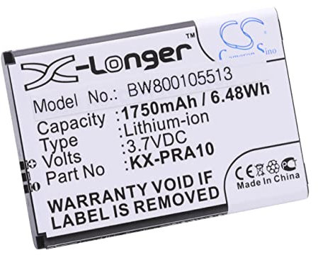 vhbw batteria sostituisce Panasonic KX-PRA10, KX-PRA10EX per telefono fisso cordless (1750mAh, 3,7V, Li-Ion)