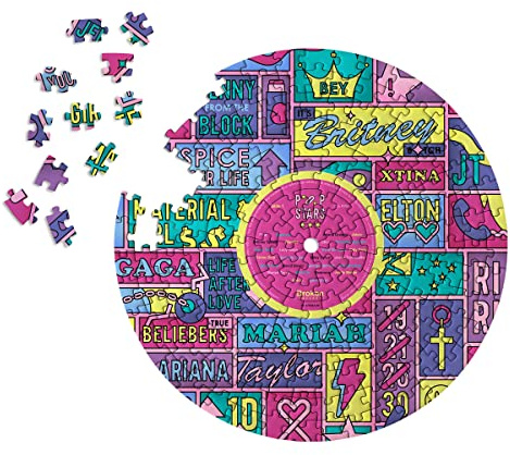 Luckies of London | Jigsaw Puzzle | Vinyl Records Shaped Jigsaw Board Game | Retro Inspired Wall Art & Wall Hanging | 200 Piece Jigsaw Puzzles | Mindfulness Gifts For Women & Men | Pop Stars