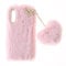SNCLET Fluffy Fur Plush Case for iPhone X Protective Case Soft Warm Love Fluffy Case Bling Diamond Cover Fluffy Fur Skin TPU Cell Phone Case for Women Girls for iPhone X,for iPhone XS,Pink