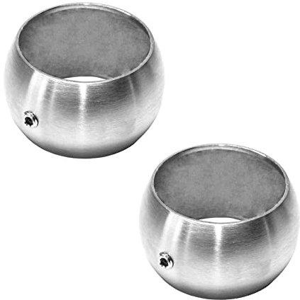 PRIOstahl Kugelring Handlaufhalter Rundrohr Stütze Halter Rohrhalter Ring Handlaufstütze - 2 x Ring Ø 33,7mm für Handläufe Treppengeländer Geländerbau Balkon Terasse aus Edelstahl V2A