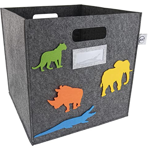 KHI GERMANY EST. 1998 Aufbewahrungsbox aus Filz, kompatibel mit Kallax Regalen Cube Storage Box (Grau)
