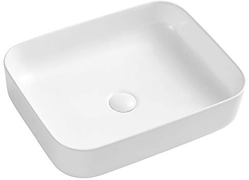 Eridanus Lavabo da appoggio Ovale, lavabo Ovale in Ceramica, lavabo per lavabo, Guardaroba, Bianco Lucido - 600 x 400 x 152 mm