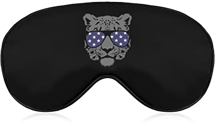 Coole schwarze Leoparden-Augenmaske mit verstellbarem Riemen für Männer und Frauen, Nachtschlaf, Reisenickerchen