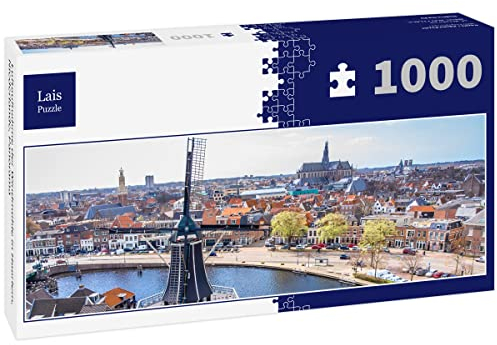 Lais Puzzle Luftaufnahme der Windmühle in Haarlem, Niederlande, Panorama 1000 Teile