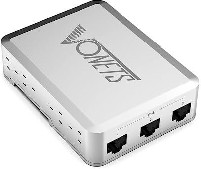 VONETS Industriale 5 Porte PoE Switch Gigabit Ethernet Switch di rete Ethernet RJ45 Splitter 10/100/1000Mbps 4 PoE +1 Uplink Plug & Play Design Metallo Universale per Dispositivi di Rete VSP500