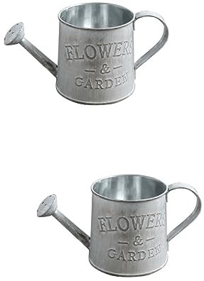 Garneck 2pièces Vase Métal Vintage Forme De Seau Décoration Rustique Fer pour Maison Mariage Ou Fête Pot Portable pour Arrangements Floraux Blanc Vieilli