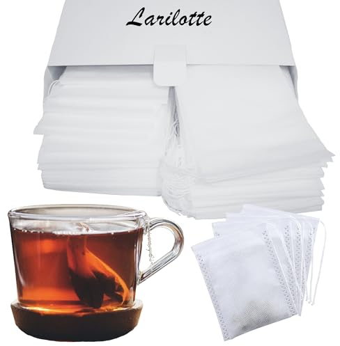 200 Pezzo bustine te vuote, carta filtro per tè sfuso 7 x 9 cm, usa e getta con cordoncino, Bustine di Filtro Tè, bustine di tè per tè profumato, spezie, vaniglia, lavanda, caffè