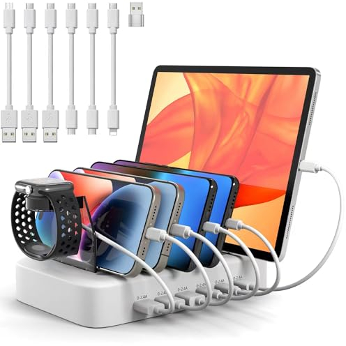 Ladestation für mehrere Geräte Schnelles PD 90W 6-Port Ladegerät mit 3X PD 20W USB C Ladeanschluss, weiß