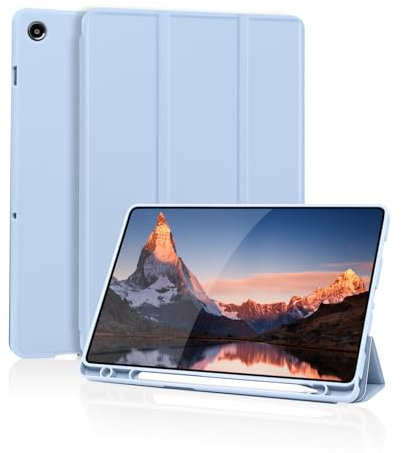 Case for Samsung Galaxy Tab A9 Plus Tablet Case with Pencil Holder, Slim Smart Protective with Soft TPU Back, Auto Sleep/Wake Cover for Samsung Galaxy Tab A9+ 11 (Sky Blue)