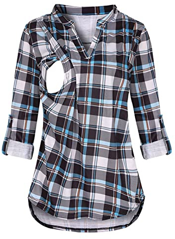 Ropa de maternidad para mujer, festiva, elástica, manga larga, jersey de lactancia, jersey de lactancia, invierno, suave, monocolor, camiseta de lactancia, camiseta de maternidad