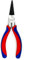 INGDAUM® Pince à bec rond 160 mm avec poignées bicomposantes bleu-rouge pour réparation, montage, pliage et coupe