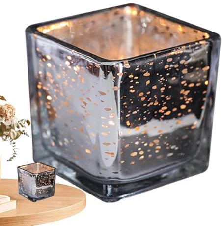 Pots de Bougies carrés, vases carrés pour centres de Table - Bougeoir votif en Verre carré Simple | Photophore Simple à la Mode 2x2x2 Pouces, décoration de Maison pour centres de Table de Itrimaka