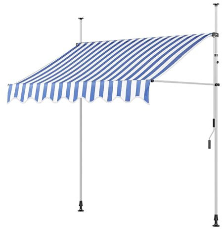 MAAOBR Klemmmarkise, Senkrechtmarkise Außen, Balkonmarkise ohne Bohren Verstellbar, UV-beständig höhenverstellbar wasserabweisend Sonnenschutz Terrassenüberdachung (Color : White Bracket-B, Size : 4