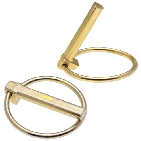 AOEVUIR 2 Pcs Perni Di Collegamento Coppiglie Ad Anello Perni Di Bloccaggio per Rimorchio in Acciaio Al Carbonio Lynch Pin per Gancio in Acciaio Resistente Perno a Molla per Trattore(M8)