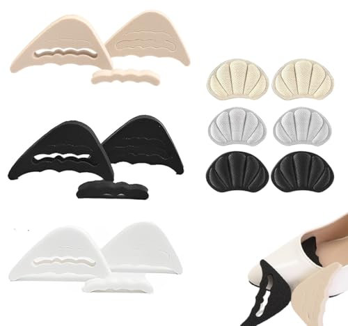 MEXRUMI 3 Paia Cuscinetto Punta Scarpe Sponge Regolabili Salvapunte Piedi Per Scarpe + 3 Paia Impugnature Per Tallone Cuscinetti Per Il Tallone Protezioni Per Tallone Per Evitare Attriti