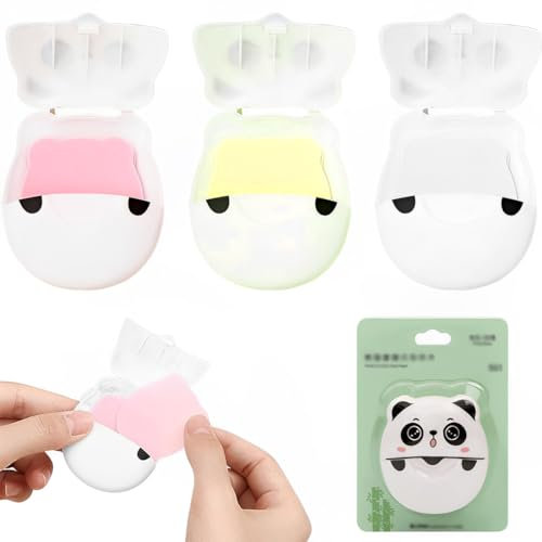 NHQZ 3 Boxen Papier Seife Tragbare Seifenblätter Einweg Papier mit Kunststoffbox Mini Reisen Klein und leicht zu tragen