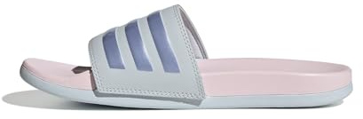 adidas Women's Adilette Comfort Slides, Halo Blue/Blue Spark Met. / Clear Pink, 10 UK