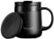 Heemburg Insulated Coffee Mug with Handle – Double Wall Stainless Steel Thermal Cup with 2 Lids, Non-Slip Base – Desk Coffee Mug for Office or Workplace, Keeps Drinks Hot for Hours (330ml)