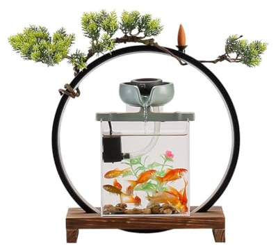 NEBE Piccola Fontana Interna Fontane da Tavolo Ornamenti for Acquario semplici in Stile Cinese for Acquario Circolazione Interna Ornamenti for Fontana da Tavolo Arte del Desktop Fontane da Tavolo