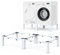MATALDE Supporto regolabile per lavatrice e asciugatrice, piedistallo resistente e supporto per lavatrice, 108-170 cm L, 53,9-85 cm W, 30 cm H, bianco, per lavatrici, asciugatrici
