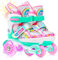 Kinder Einhorn Rollschuhe für Mädchen.Geeignet für 3-6 Jahre alt. Mit Leuchtenden Rädern,4-Pejiijar Verstellbar Anfänger Quad Roller Skates für Weihnachts und Geburtstags Geschenke