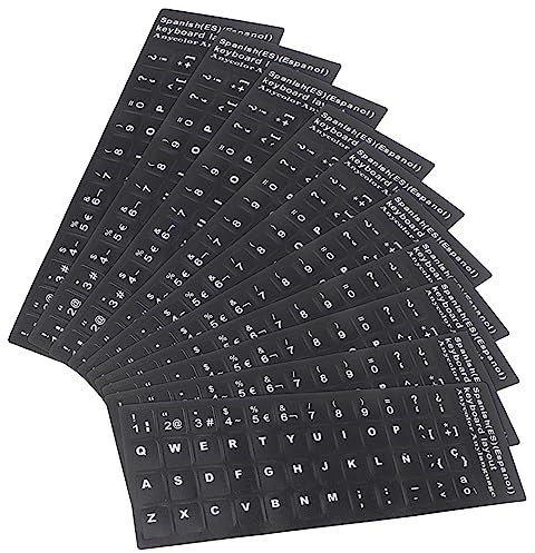 OSALADI 10sheets Keyboard Stickers Keys Replacement Stickers for Spanish Keyboard Laptop