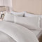 OHS Superking Frill Duvet Set, Soft Cosy Comfort Fabric White Decorative Touch Frill Edge Design Microfibre Bedding Set & 2 Pillowcases, White - Superking