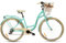Goetze Mood 28 Zoll Damen Citybike, 18 Zoll Tiefeinsteiger Stahlrahmen, 7-Gang Kettenschaltung, doppelte V-Bremsen, LED-Beleuchtung, Rattankorb, Komfortsattel, mit Seitenständer & Klingel