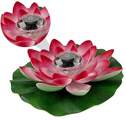 BESPORTBLE Lotus-Laterne solarlampen solarleuchten solar leuchte solarlampe für solarleuchtem Unterlage schwimmender Wasserbrunnen Pool-Brunnen UV Lotuslicht Solar schwebende Lotuslichter rot