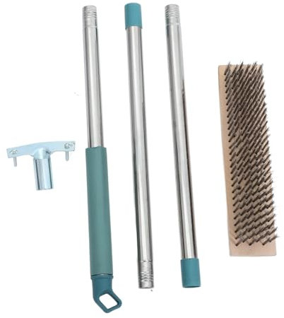 Hemobllo Spazzola in Filo d Acciaio Per Pavimenti Con Manico Per Diserbo Pulizia Giardino Garage Patio Superfici Dure