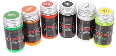 PENIKOKO Lot de 6 Peintures de Réparation Fluorescentes pour Flotteurs de Pêche, Peinture à Huile 30ml, Finition Soignée et Protection Anti-Rayures, Accessoire Couleur Aléatoire