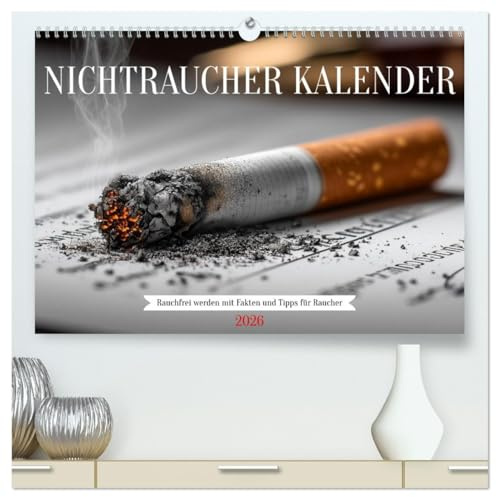 Nichtraucher Kalender - Rauchfrei werden mit Fakten und Tipps für Raucher (hochwertiger Premium Wandkalender 2026 DIN A2 quer), Kunstdruck in ... endlich Rauchfrei. (CALVENDO Gesundheit)