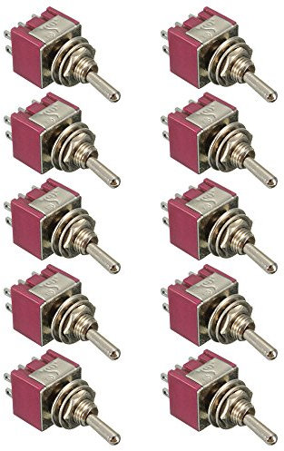Mintice 10 Pièces Miniature Interrupteurs à Bascule pour Tableau de Bord DPDT Interrupteur A Bascule Etanche Interrupteurs a Levier on/Off/on 6 Broches