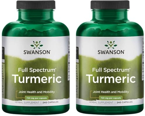 Swanson Full Spectrum Turmeric Curcumin, 240 Vegan Capsules, 2 Pack