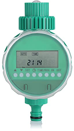 GOTOTOP Automatischer Bewässerungstimer Wasser Zeitschaltuhr Bewässerungssystem mit Kugelhahn und LCD Bildschirm Flexible Bewässerungsdauer (1-600 min) für Garten Hof