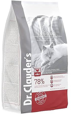 DR.CLAUDER'S - High Premium Indoor | Leicht verdauliches Trockenfutter für ausgewachsene Hauskatzen und ruhigere Katzen. Weizenfreies Alleinfutter im Beutel | 400g Geflügel&Fisch