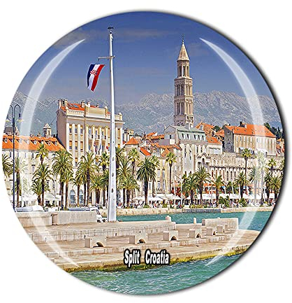 Kühlschrankmagnet, Motiv: Split-Kroatien, Kristall, Touristen, Souvenir, Geschenk-Kollektion, Kühlschrank-Magnet-Aufkleber