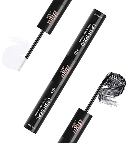 Higu Wimpern Kleber, Wimpern Extensions Kleber,2-in-1 lash extension glue, Super Strong Hold 48-72 Hours Waterproof,Bond And Seal Lash Glue DIY at Home, 5 ml Lash Bond and 5 ml Seal