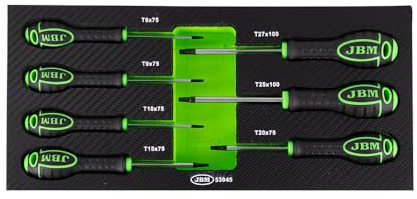 Set DE 7 DESTORNILLADORES EN TORX CON MODULO EVA CARBONO