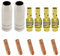 WJMY Verschleißteile Set Schweißzubehör passend MIG/MAG Schweißbrenner 11 Teile | 2 x Gasdüse MB15 | 4 x Düsenstock | 5 x Stromdüse M6 0,8mm