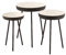 J-Line Set mit 3 Ausziehtischen, Metall, Schwarz/Weiß