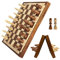 Syrace Magnetic Chess Set Board Games, Kids and Adults Wooden Foldable Hand Carved Portable Travel Chess Board Game Sets with Game Pieces & Storage Slots 15.74 (luxurious Magnetic Chess)