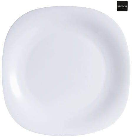 Best House Opalware Square Dinner Plate Plain, 11.5/29 cm, Set of 6, White