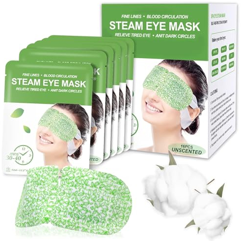 BeMyLady 16Pcs Heated Eye Masks for Dry Eyes Self Heating Eye Mask Relief Eye Fatigue Hot Sleep Masks Heated Eye masks for sleeping,Dry Eyes,Travel Essentials,Bedroom Accessories,Idea Gifts(Unscented)