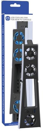 Ventola di Raffreddamento per PS5 Slim Accessori di Raffreddamento Efficienti per PS5 Slim, porta di uscita USB, Accessori di Raffreddamento del Gioco con 3 Ventole per la Console PS5 Slim